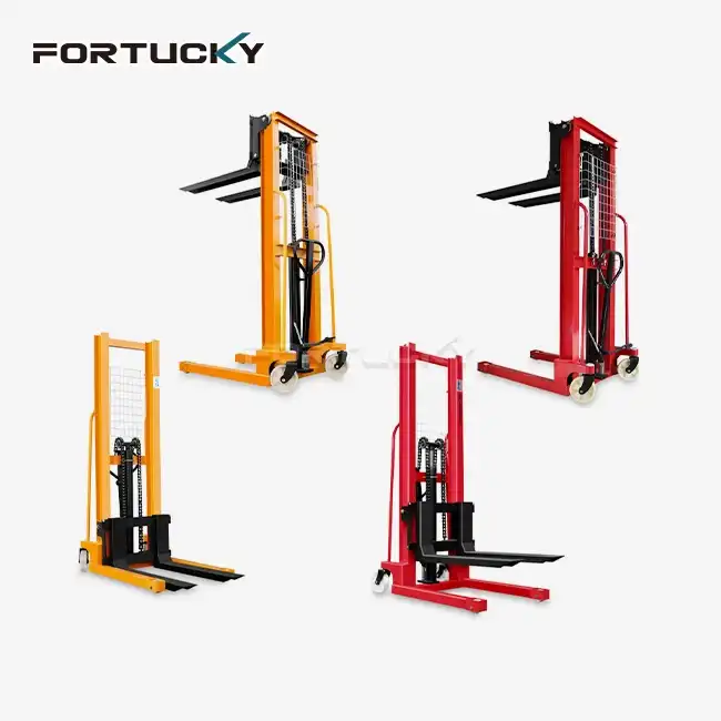 What is the maximum load capacity of an industrial manual stacker?